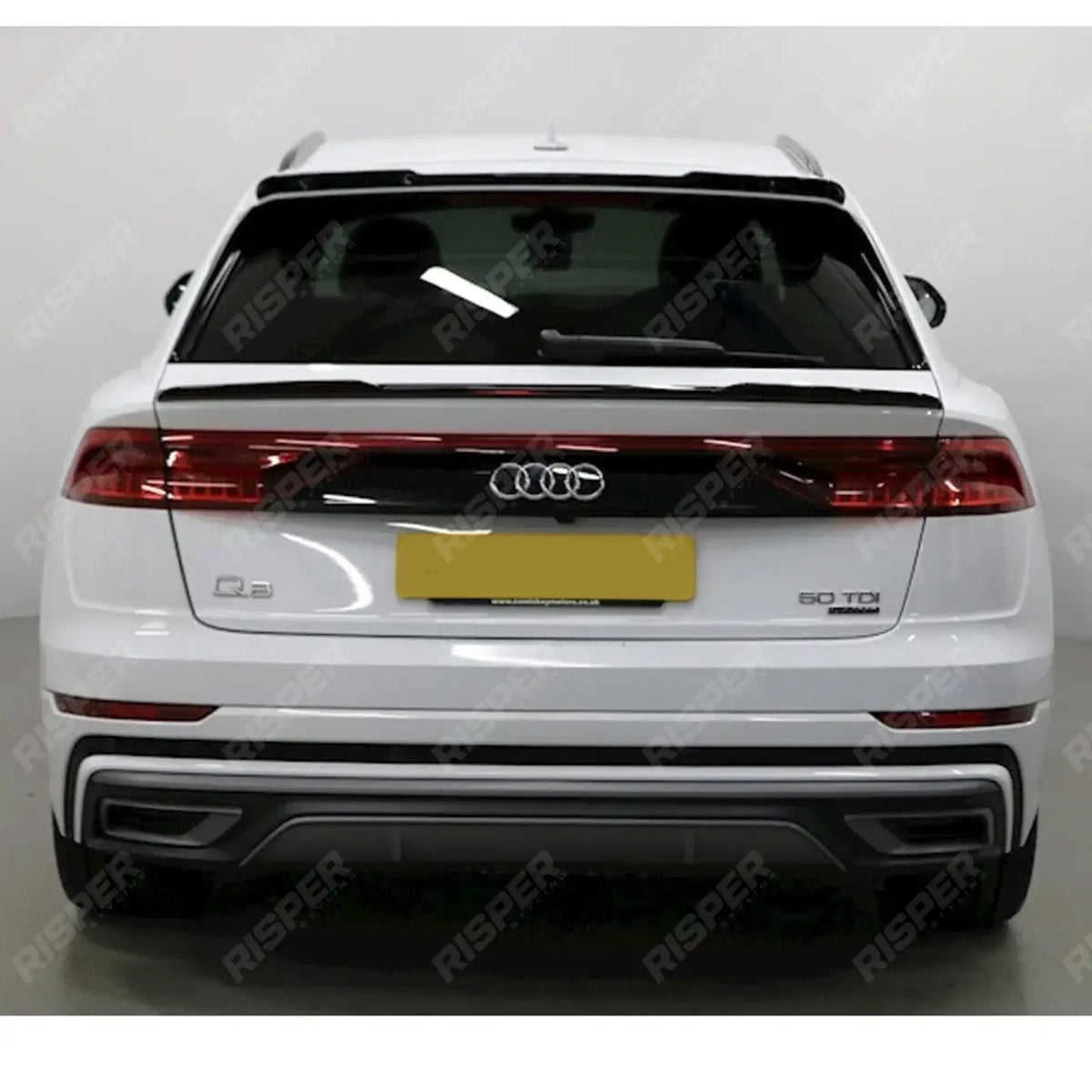 Gloss Black Risper Upper Spoiler Lip Extension For Audi Q8 2018+