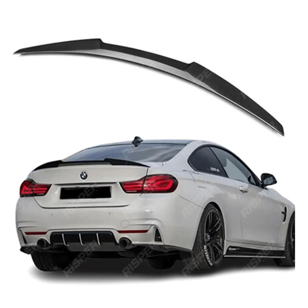 Gran Coupe M4 Style Rear Spoiler In Carbon Look For Bmw 4 Series F36 M Sport 2014-2020