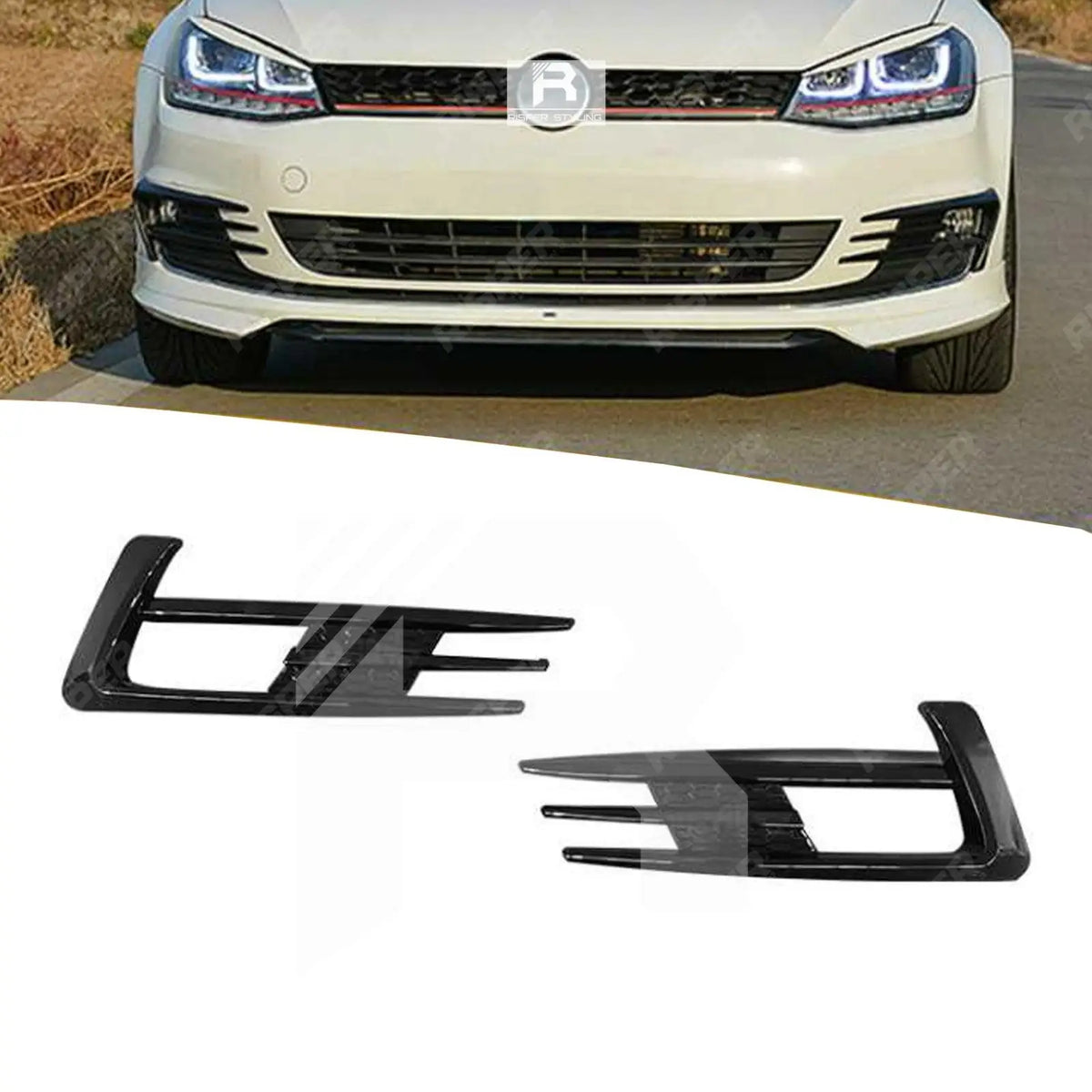 GT Fog Light Blade Surround In Gloss Black For Volkswagen Golf MK7