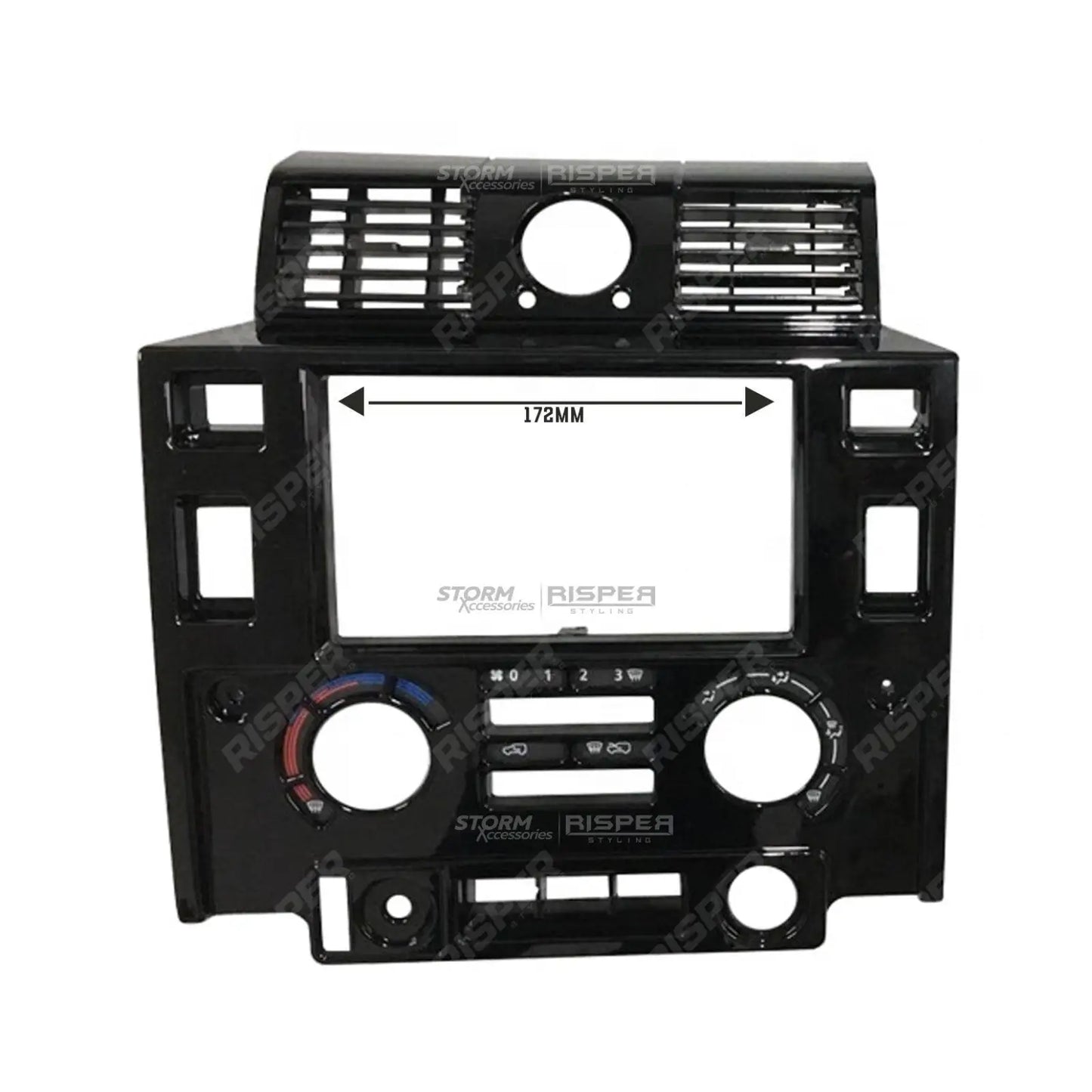 Land Rover Defender 90/110 2008-2020 – Double DIN Surround Fascia Panel Kit In Gloss Black