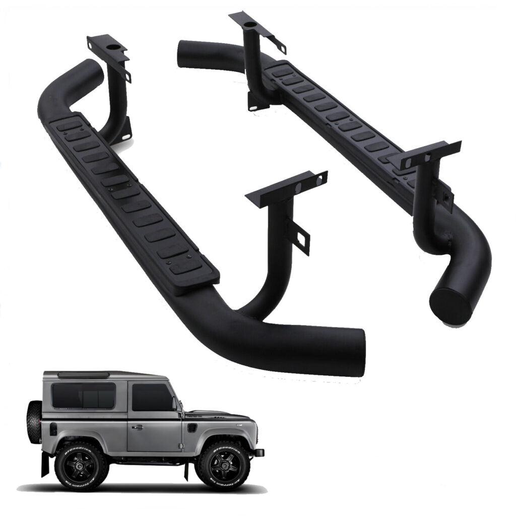 LAND ROVER DEFENDER 90 OEM STYLE RUNNING BOARDS “ SIDE STEPS “ PAIR “ BLACK 2003+ - TMC Motorsport
