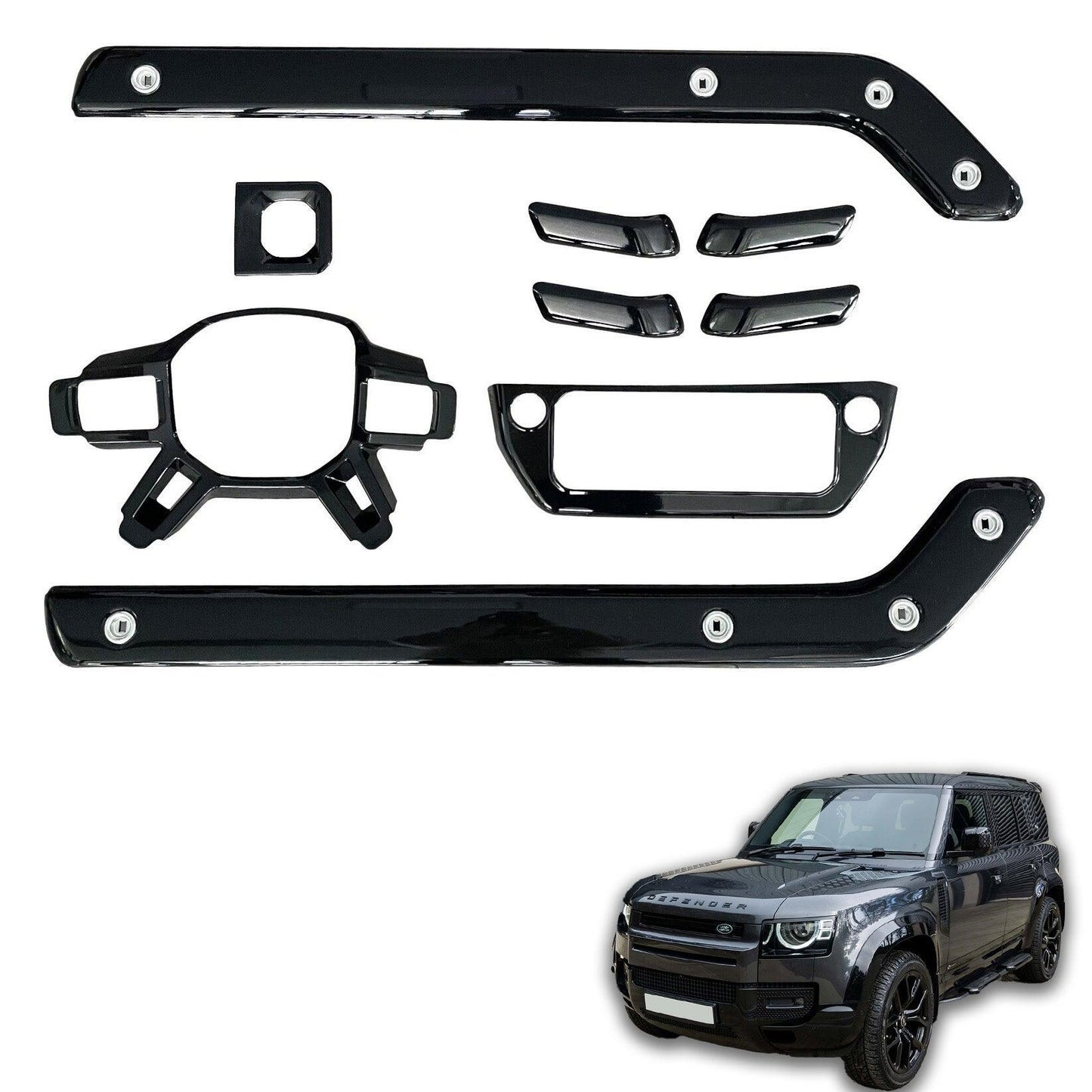 Land Rover Defender L663 2020 On Gloss Black Interior Trim Kit - TMC Motorsport