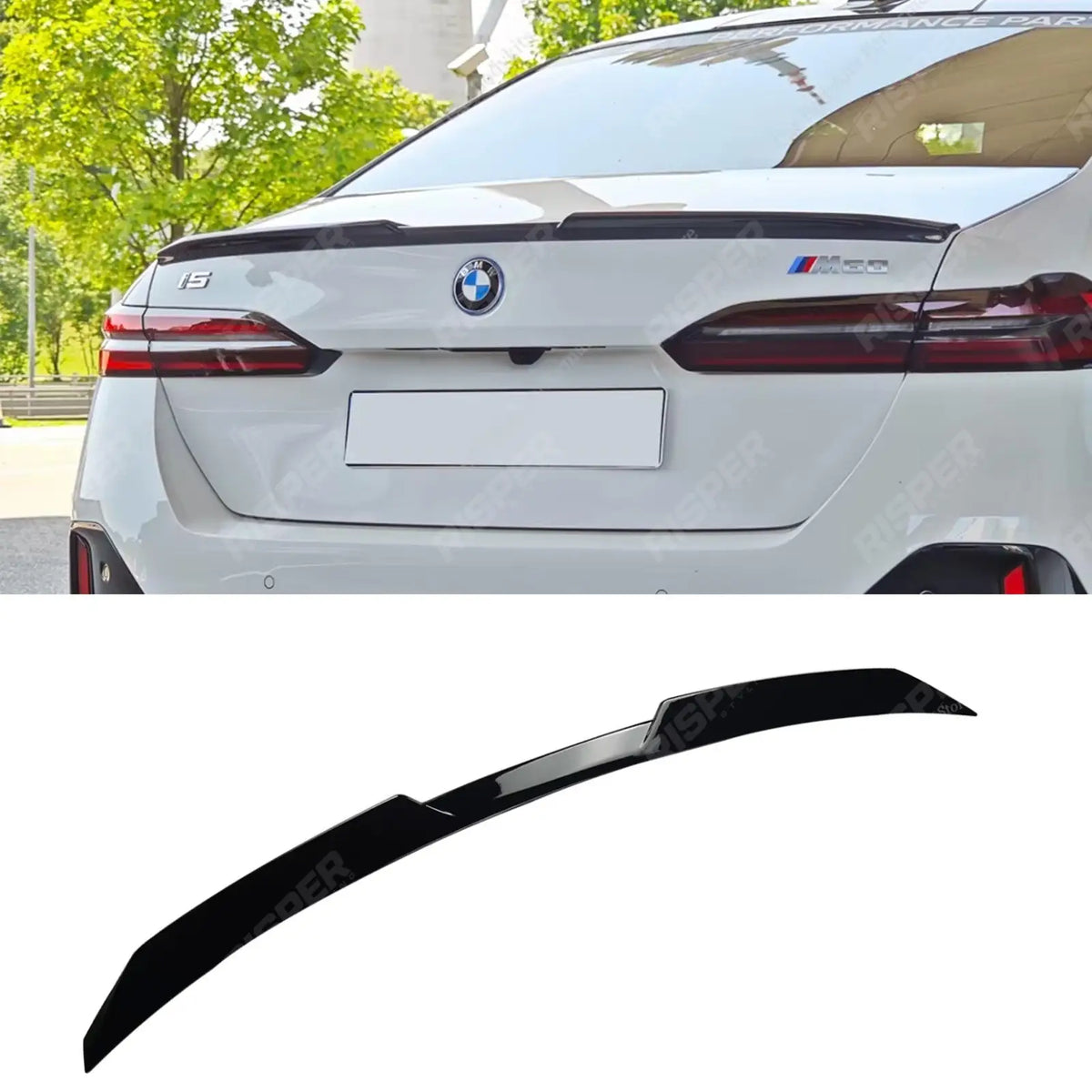 M Performance Spoiler In Gloss Black For BMW 5 Series G60 2024 On