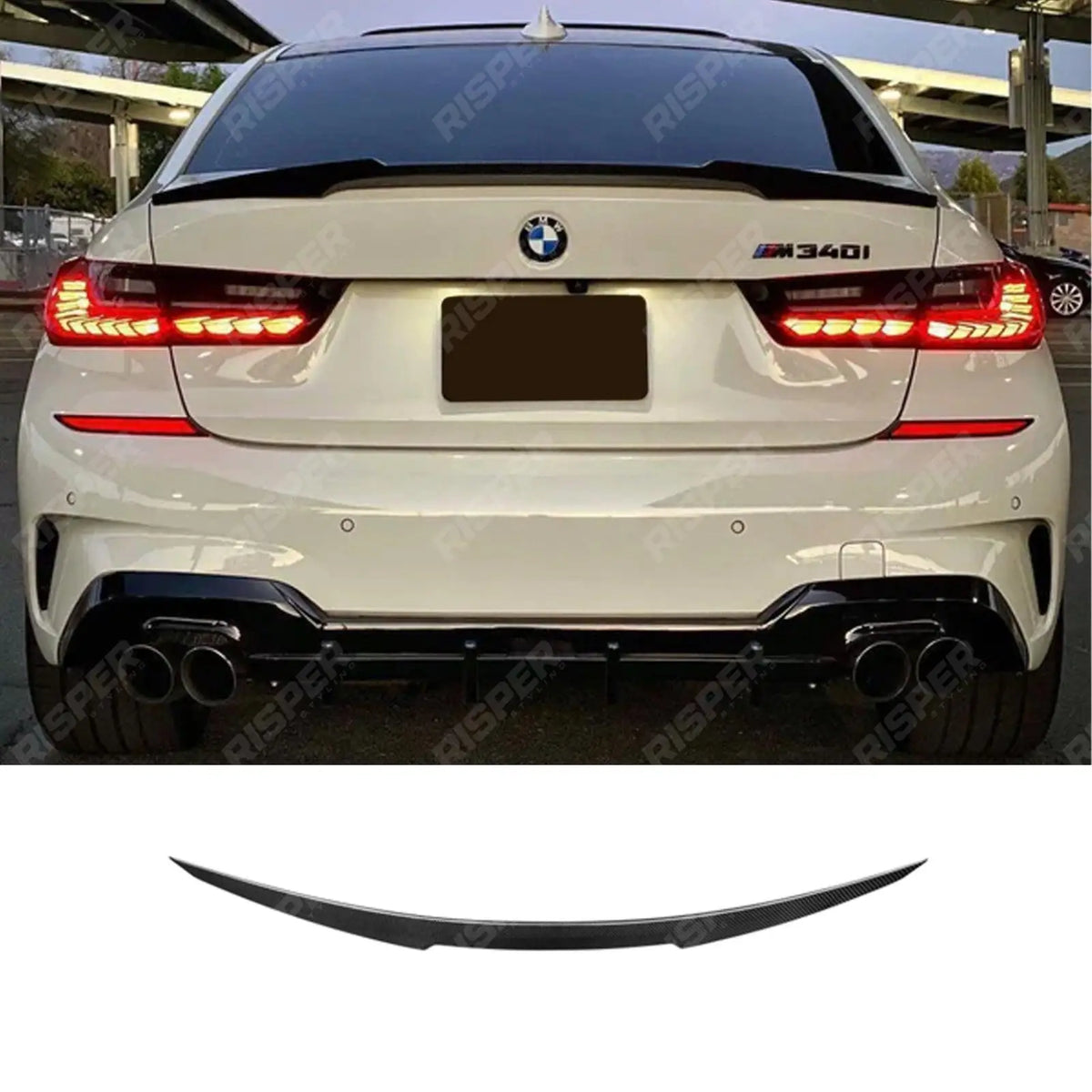 M3 Style Rear Spoiler For BMW 3 Series G20 2018+ - G80 M3 Gloss Black