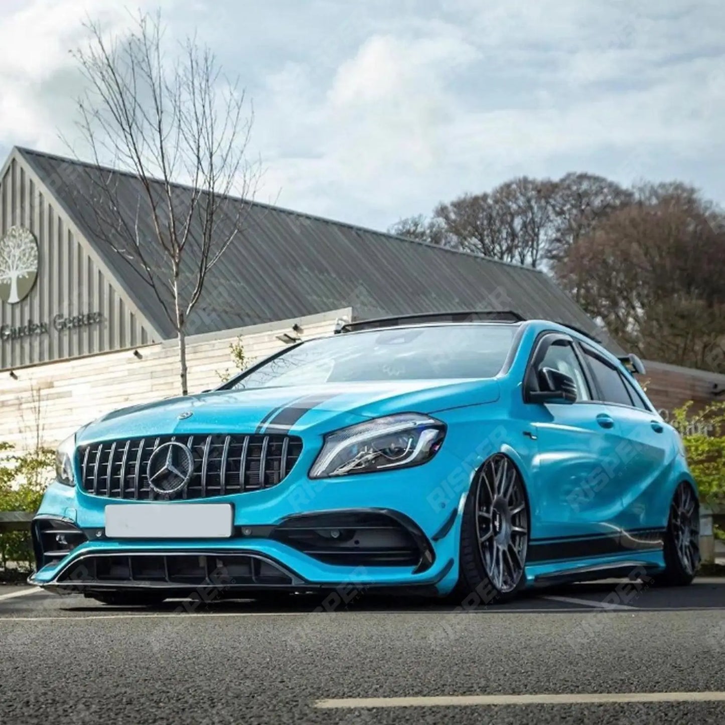Mercedes A Class W177 2018+ - Front Grill Pan Americana GT-R Style in Gloss Black