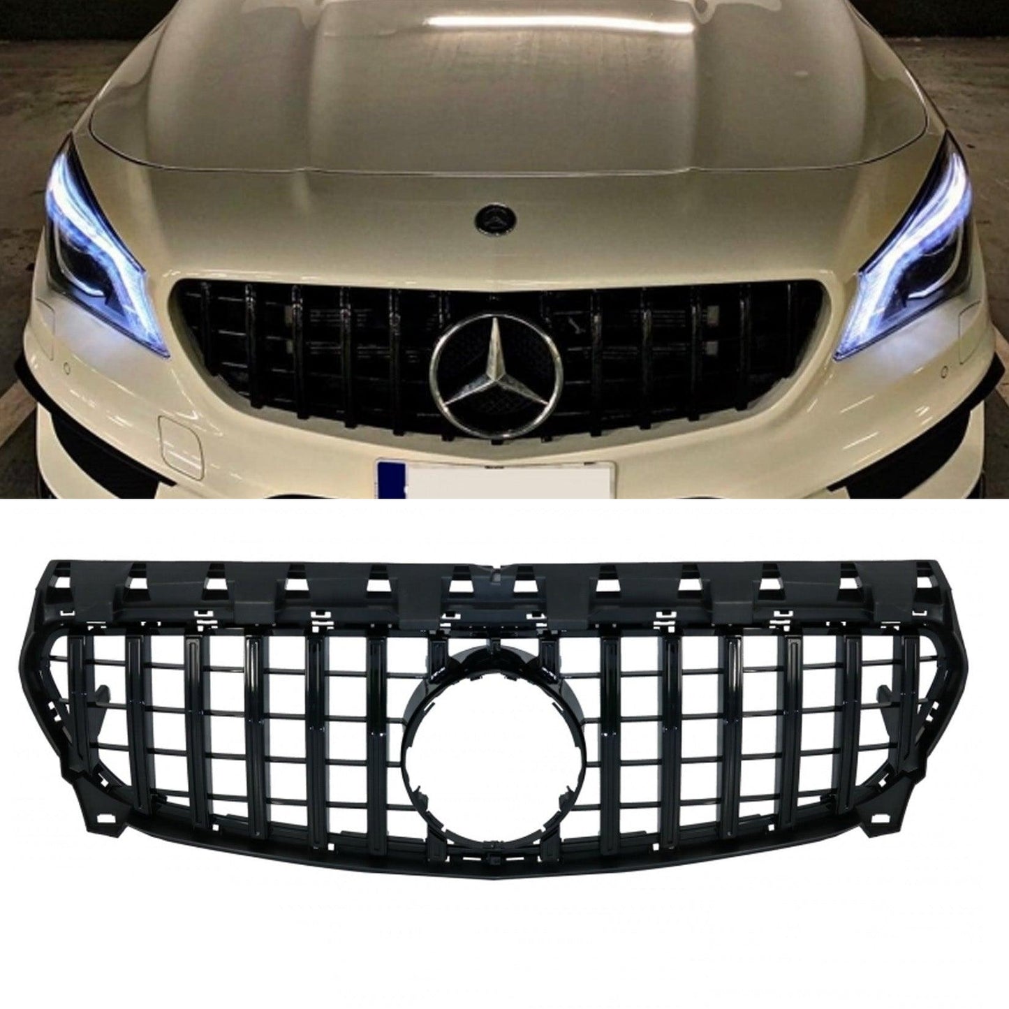 Mercedes CLA W117 Facelift 2016-2018 Panamericana GT-R Style All Black Front Grill - TMC Motorsport