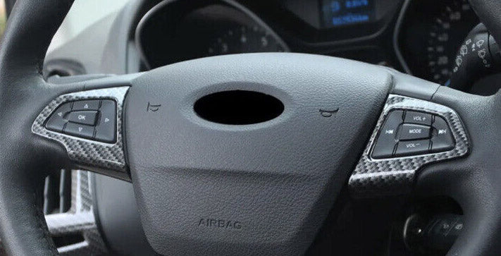 MK3.5 Focus - Carbon Fibre Look Steering Wheel Trim Surrounds (Facelift Only)