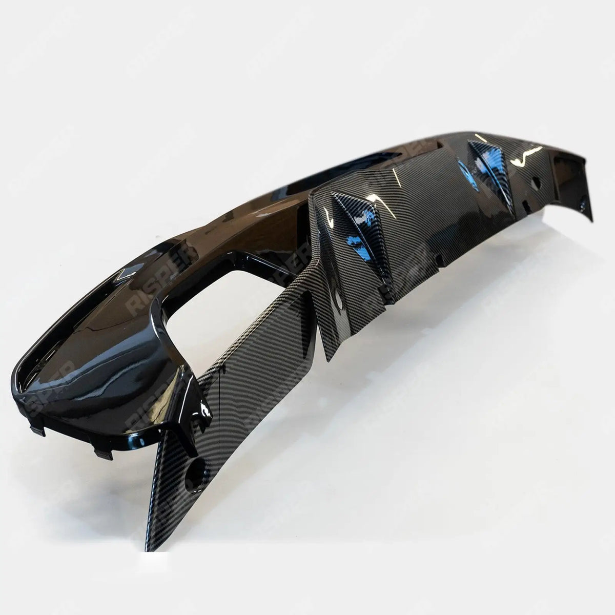 MP Rear Diffuser Dual Exit Gloss Black & Carbon Look For BMW 5 Series M Sport G30 G31 2017-2024