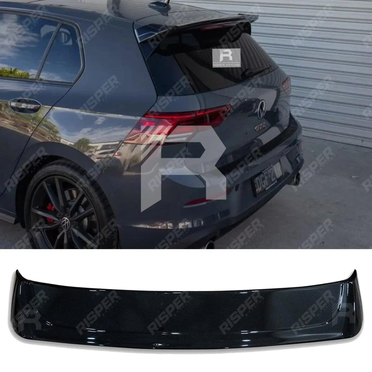Osir Style Rear Spoiler in Gloss Black For Volkswagen Golf MK8 GTI GTD 2020+