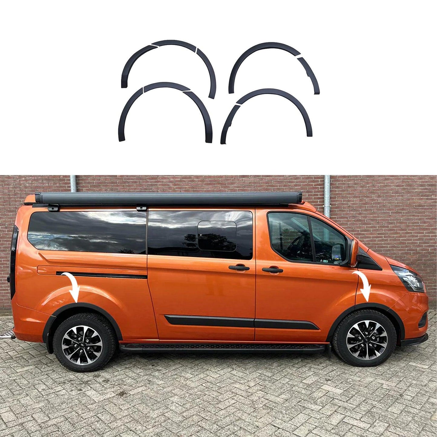 Ford Transit Custom Mk1 Facelift 2018 - 2024 - Wheel Arch Trims (10pcs) - Matte Black - TMC Motorsport