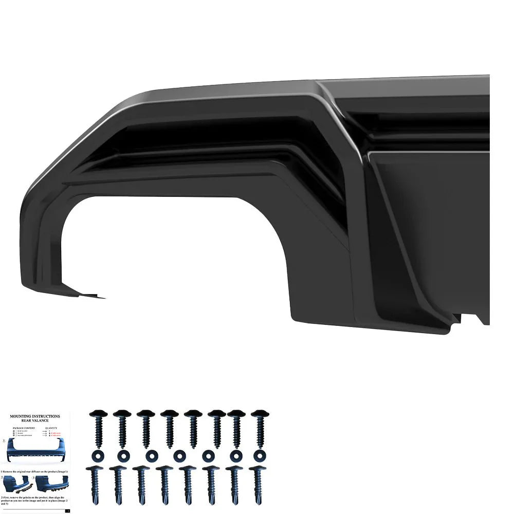 Audi S3 8Y 2020-2024 Rear Diffuser Valance / A3 S-LINE 8Y 2020-2024 Rear Diffuser Valance In Gloss Black - TMC Motorsport