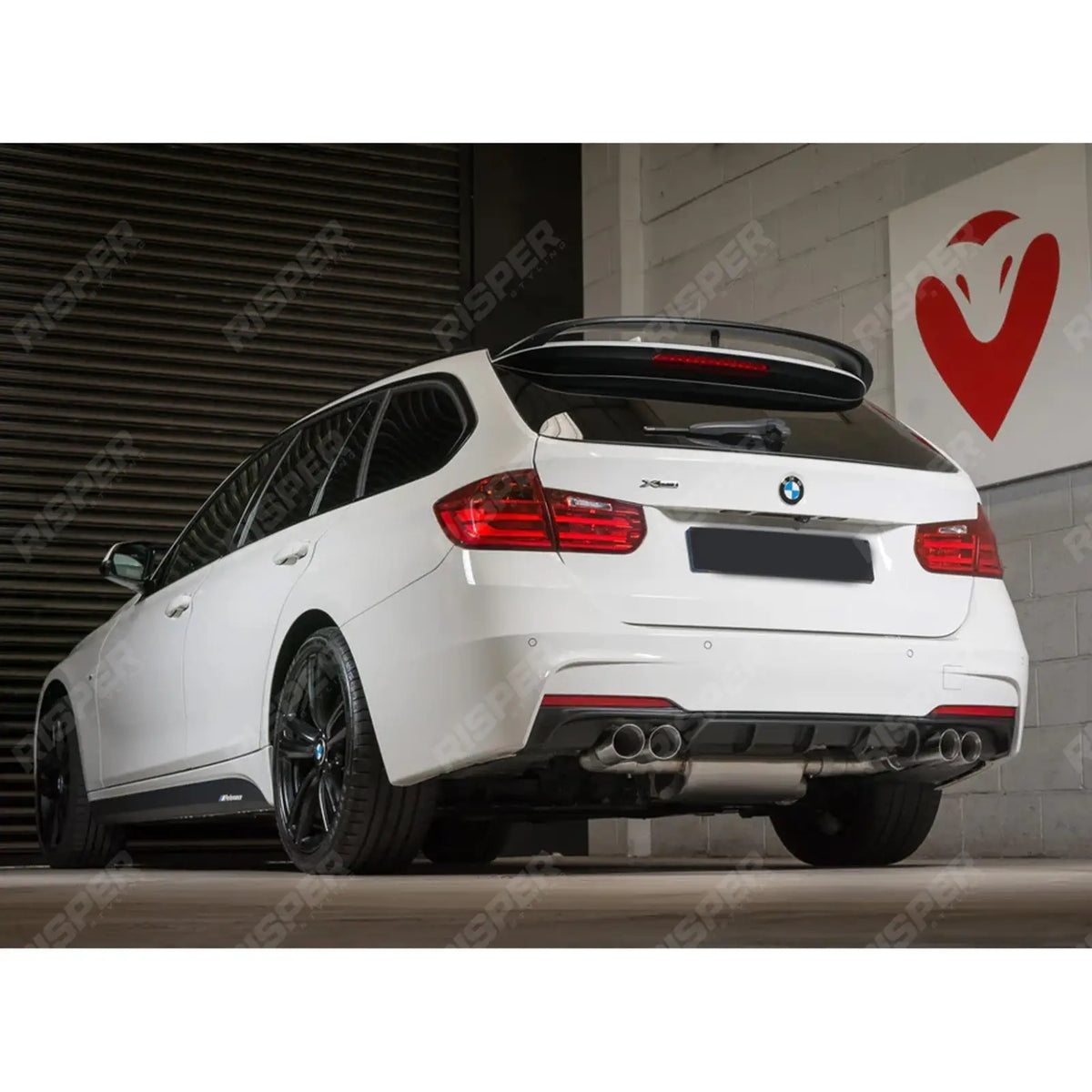 Quad Exit Rear Diffuser Matte Black For Bmw F30 F35 M Sport