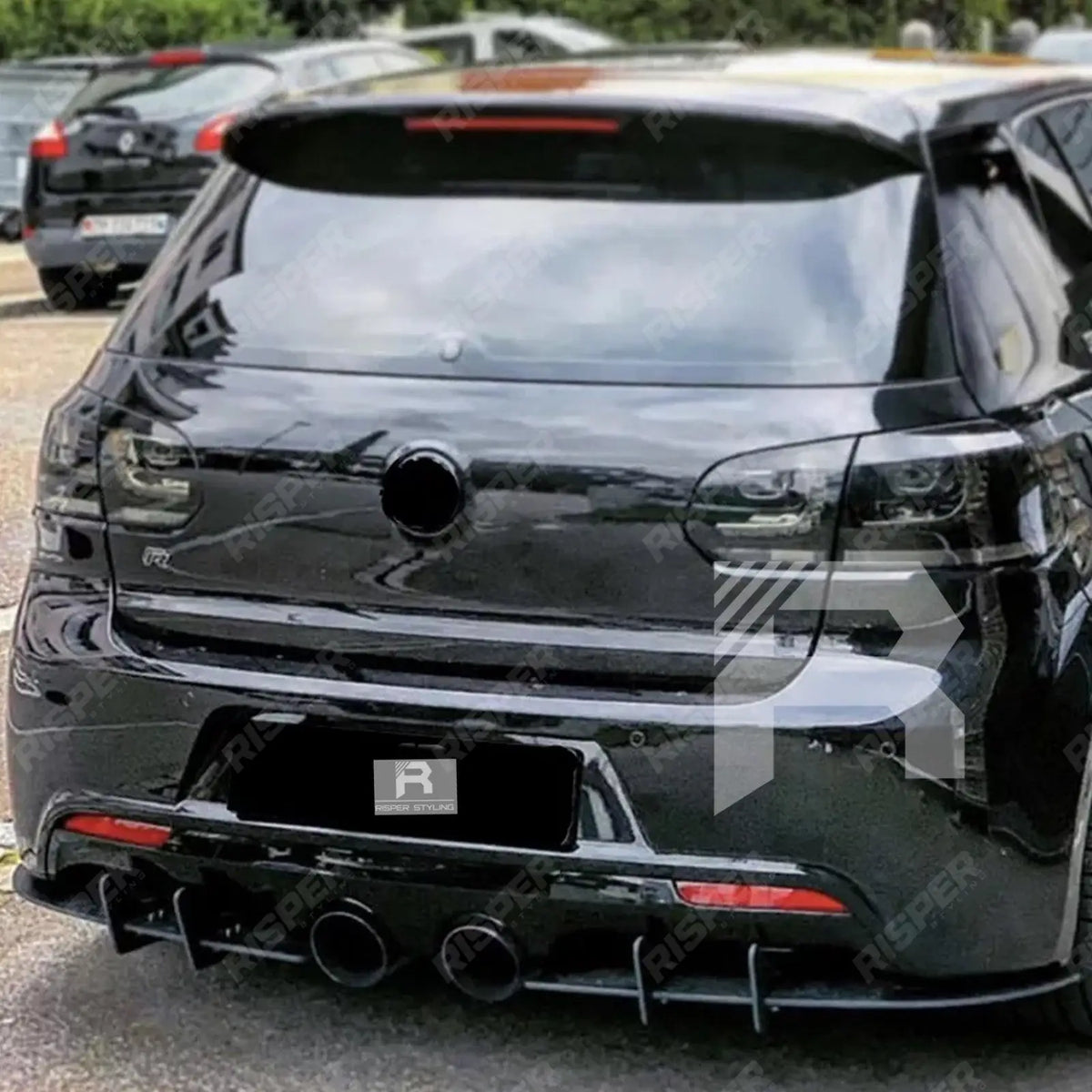 Rear Blade Diffuser in Gloss Black For Volkswagen Golf MK6 2008-2013