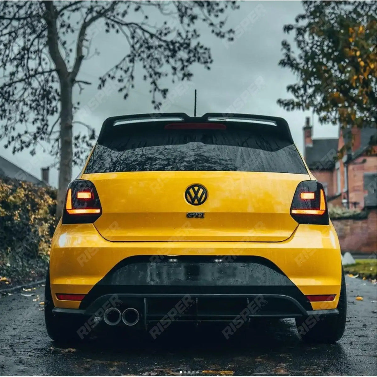Rear Blade Style Diffuser in Gloss Black For Volkswagen Polo MK5 6C GTI 2014-2018