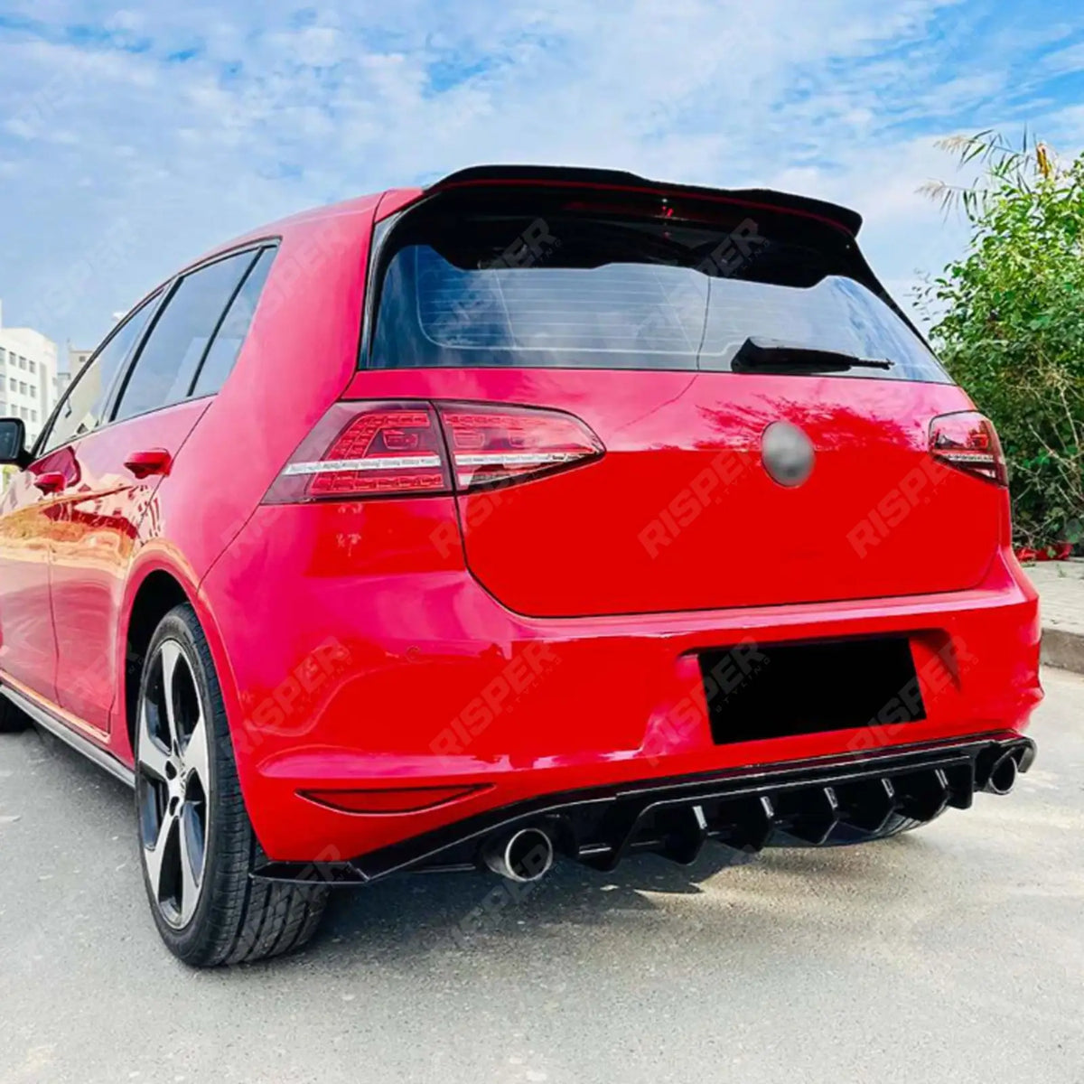 Rear Diffuser in Gloss Black for Vw Golf Mk7 2013-2016 GTI GTD