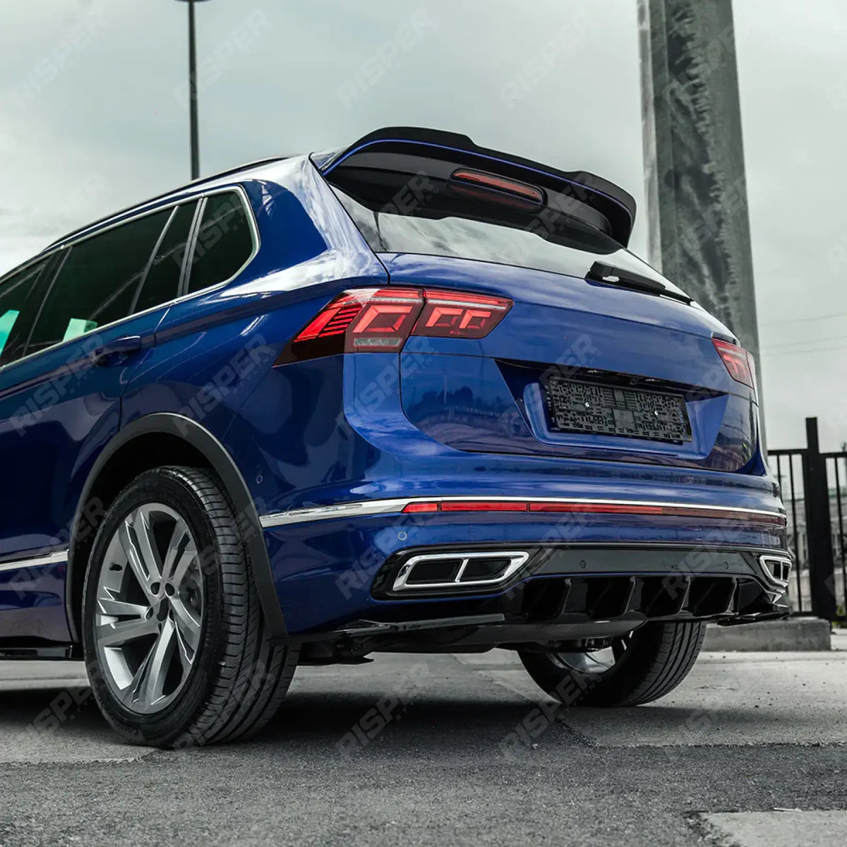 Rear Diffuser In Gloss Black For VW Tiguan R-Line 2020-2024