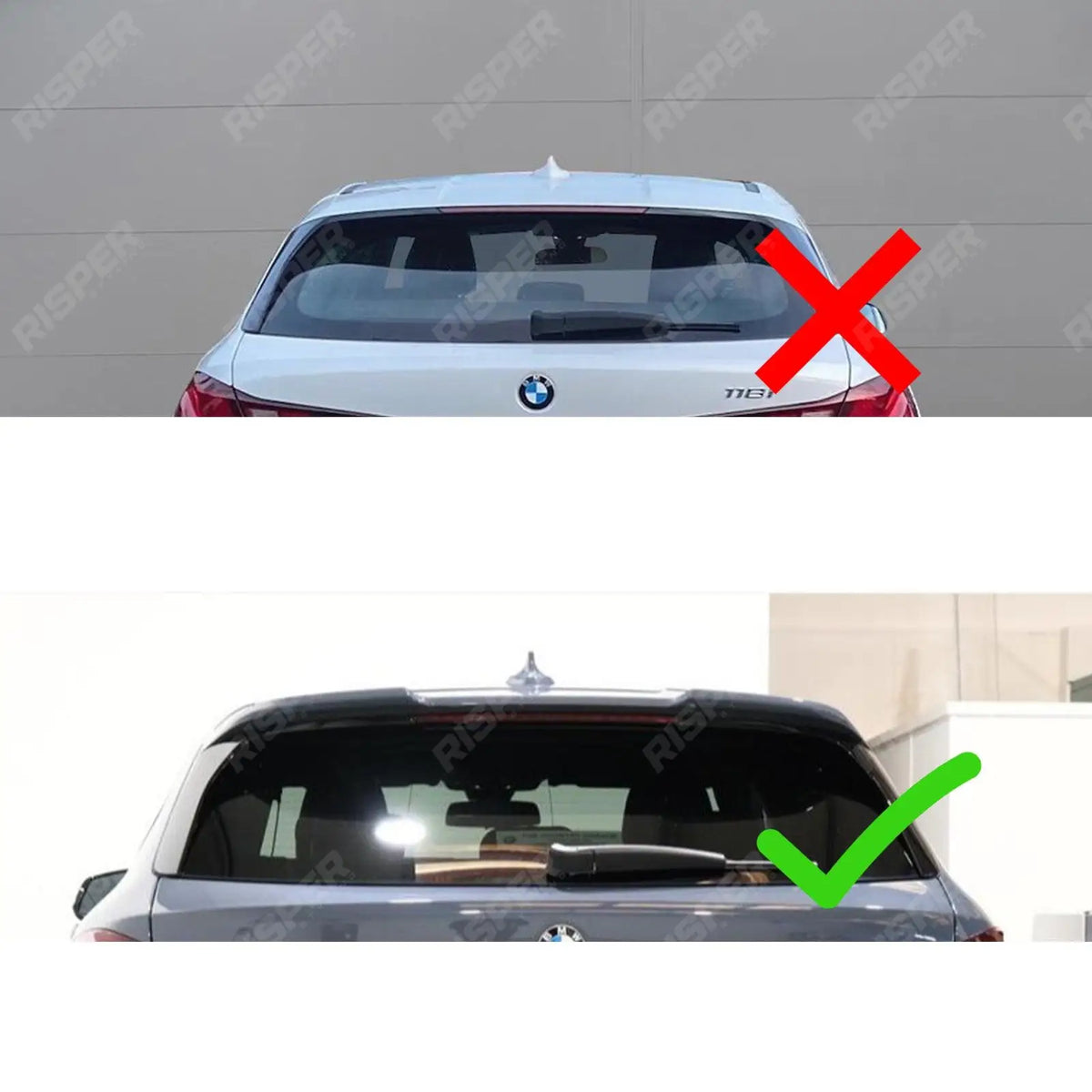 Rear Roof Spoiler In Gloss Black For BMW 1 Series F40 M Sport 2018-2024