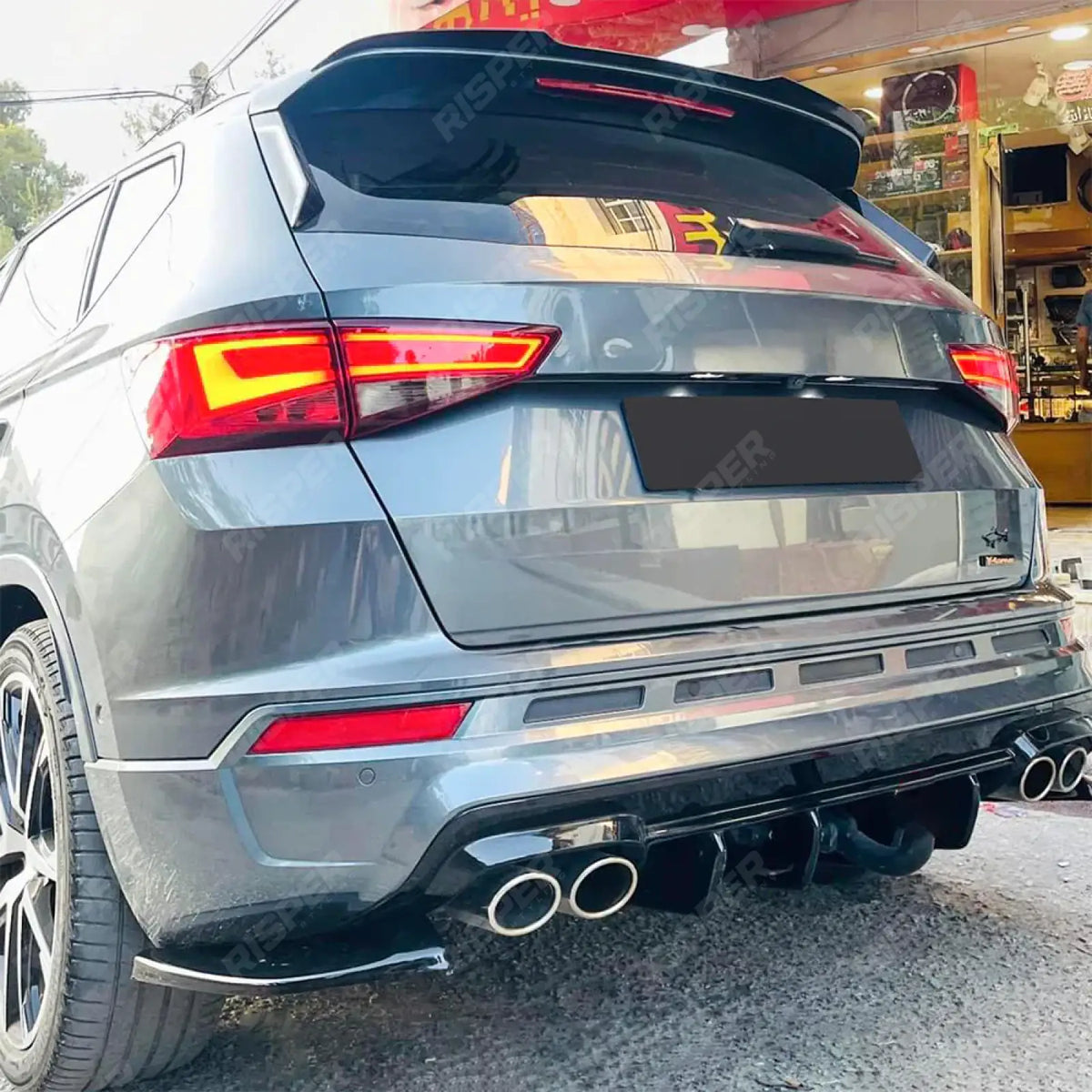 Rear Side Splitters in Gloss Black For Cupra Ateca Mk1 2018-2024