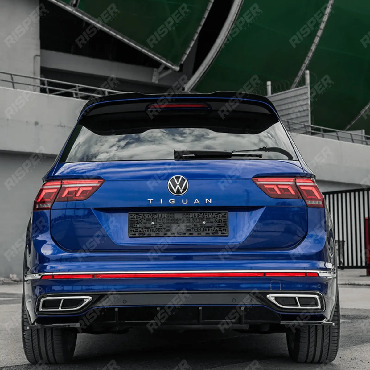Rear Side Splitters In Gloss Black For Vw Tiguan R-Line 2020-2024