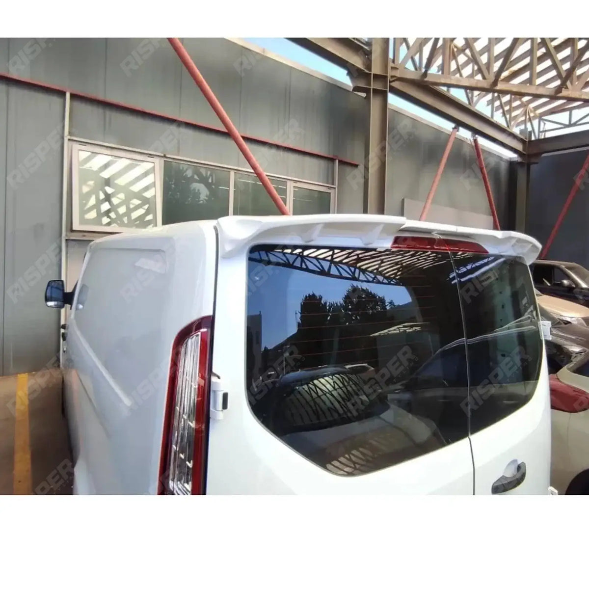 Rear Spoiler V2 Barn Doors Unpainted For Ford Transit Custom - 2012 - 2024
