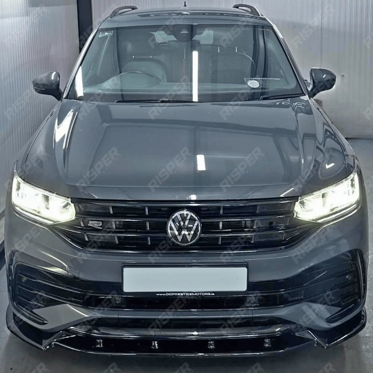 Risper Front Splitter Gloss Black For Volkswagen Tiguan MK2 R / R-Line 2020+