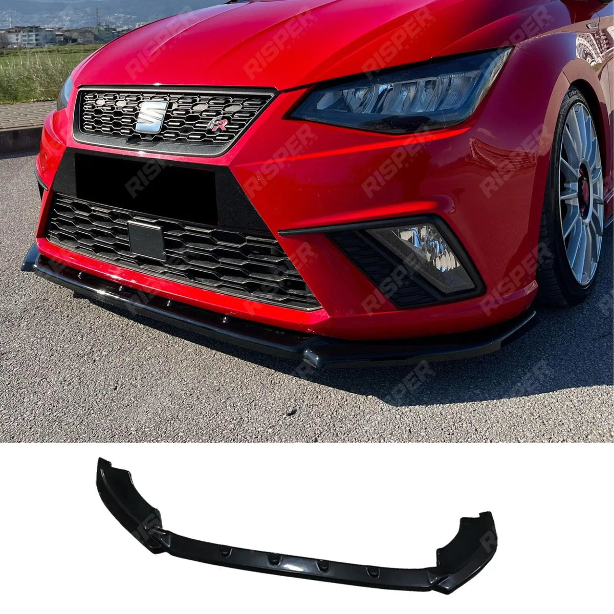 Risper Front Splitter In Gloss Black For Seat Ibiza MK5 2017-2021