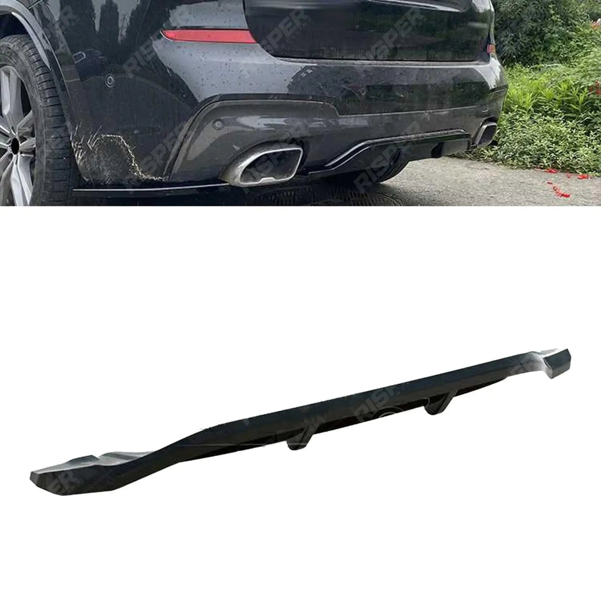 RISPER Rear Diffuser Lip Gloss Black For BMW X3 G01 M Sport 2018-2021