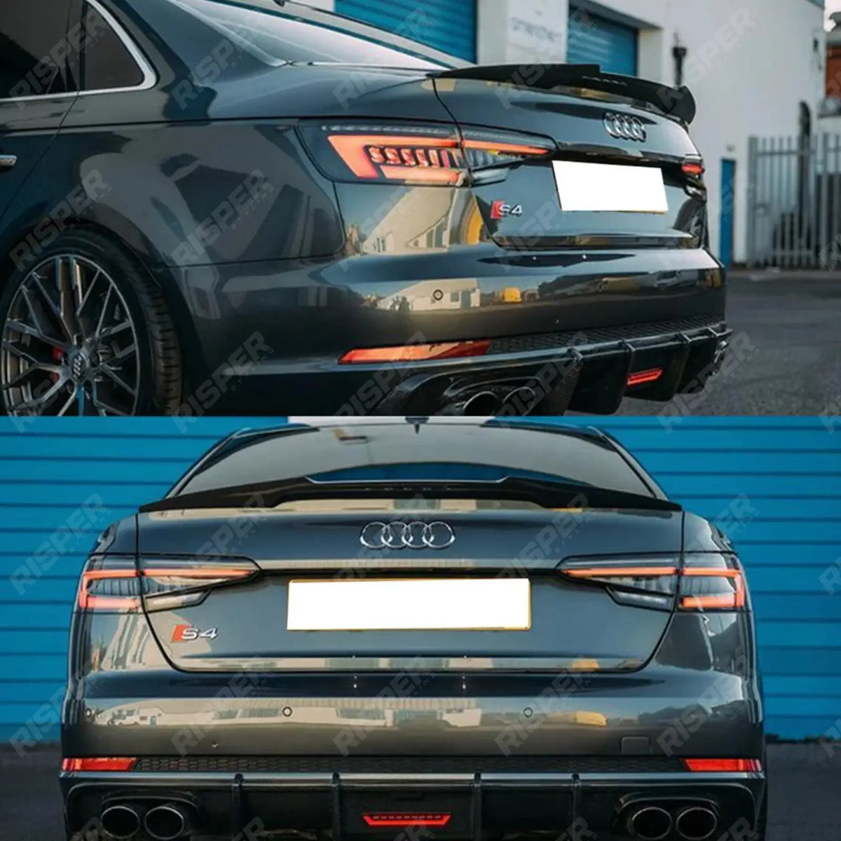 RS4 Style Rear Spoiler In Gloss Black For Audi A4 B9 2016-2019