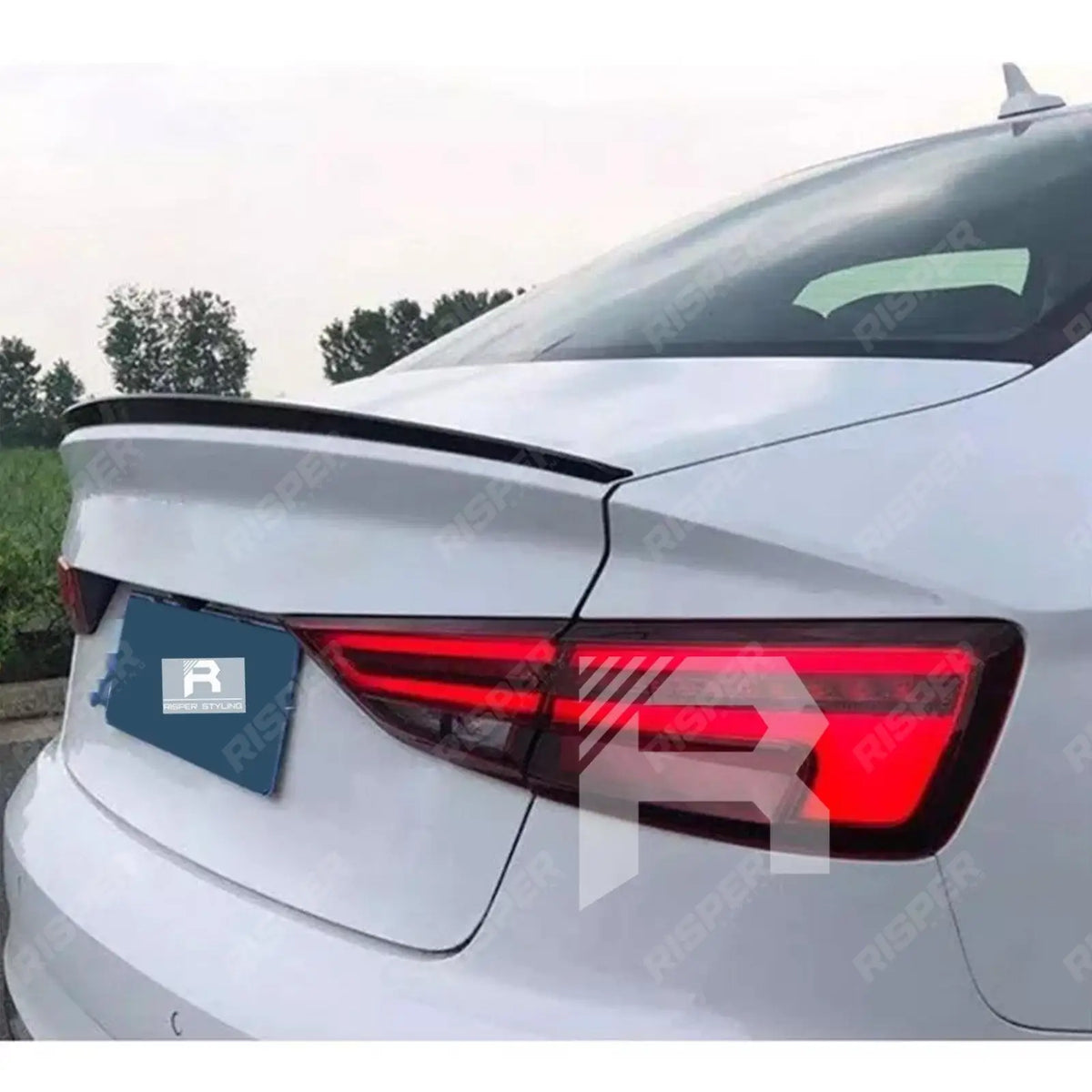 S3 Style Rear Spoiler Lip Gloss Black For Audi A3 8V Saloon 2014-2020