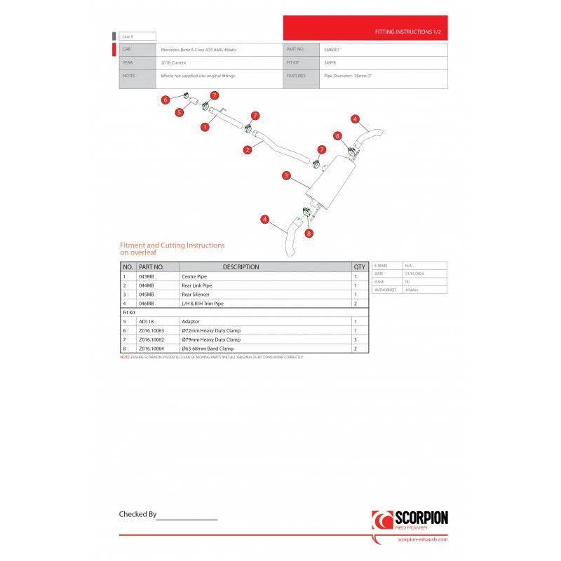 Scorpion Exhausts - Mercedes A-Class A35 AMG 2019 On GPF Back System NON VALVED SMB007 - TMC Motorsport