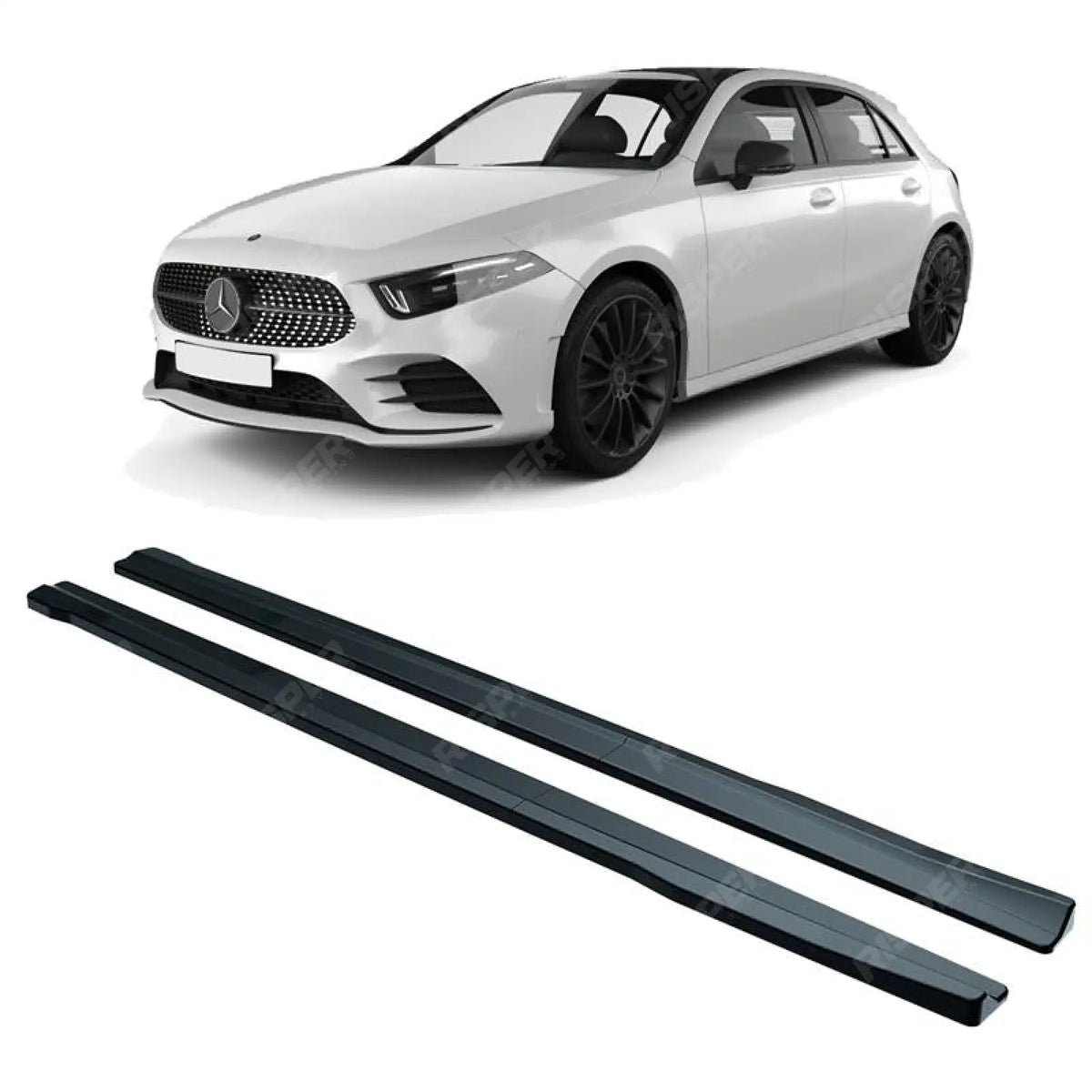 Side Skirt Splitter In Gloss Black For Mercedes A Class W177 2018+ AMG Line
