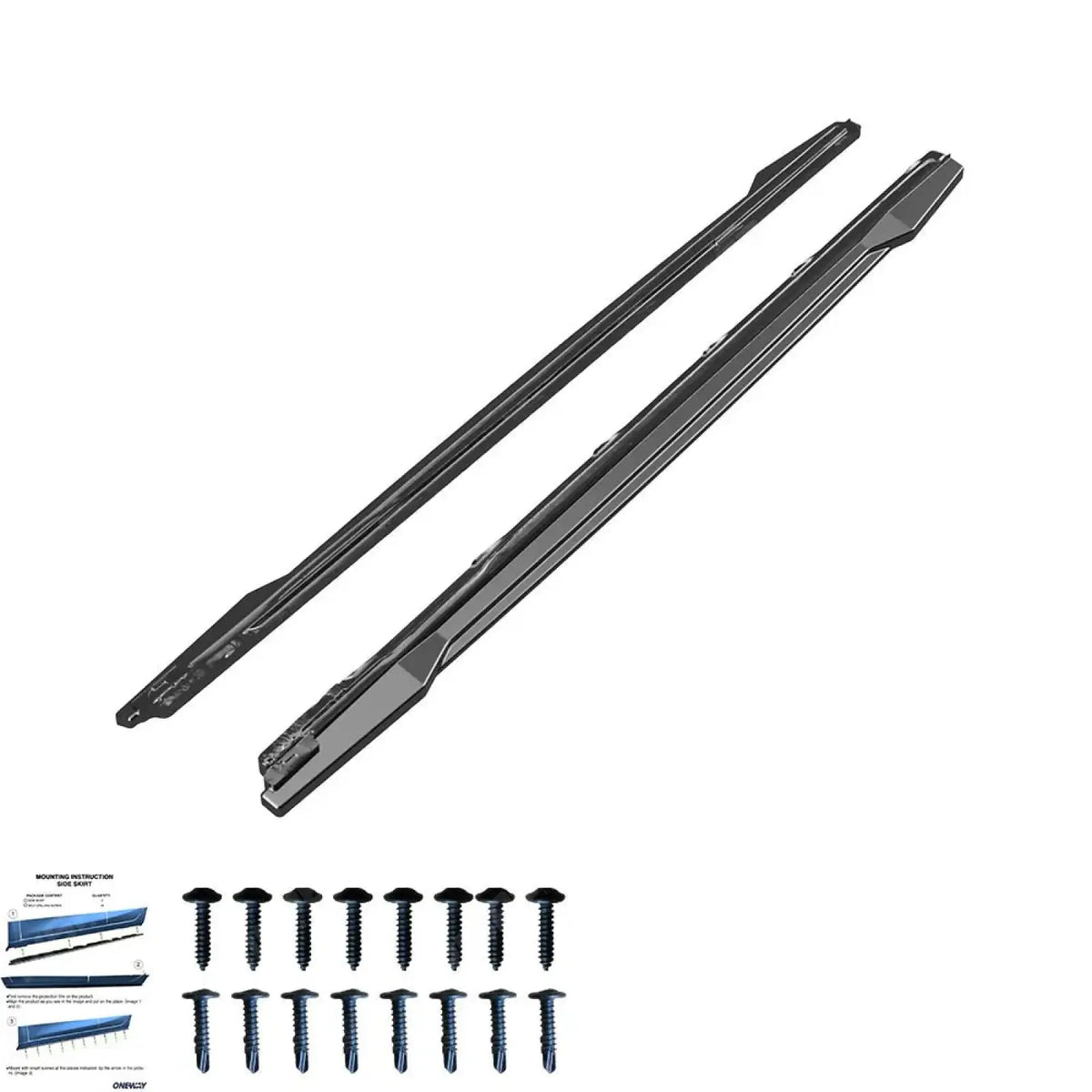 Side Skirts In Gloss Black (2 Pcs) For Audi SQ5 / Q5 S-Line Mk2 Facelift 2020-2024