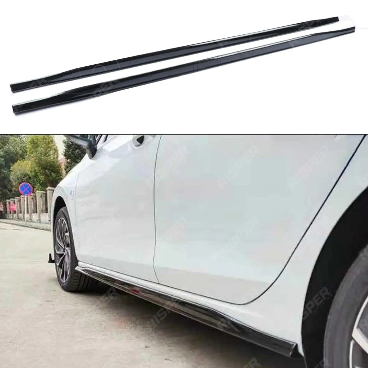 Side Skirts Transform to GTI Look In Gloss Black For Volkswagen Golf MK8 GTI Style