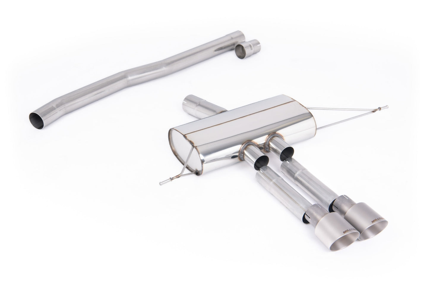 F66 Mini Cooper S Non-Resonated (louder) OPF/GPF Back System for Milltek Design Diffuser only with Brushed Titanium Tips