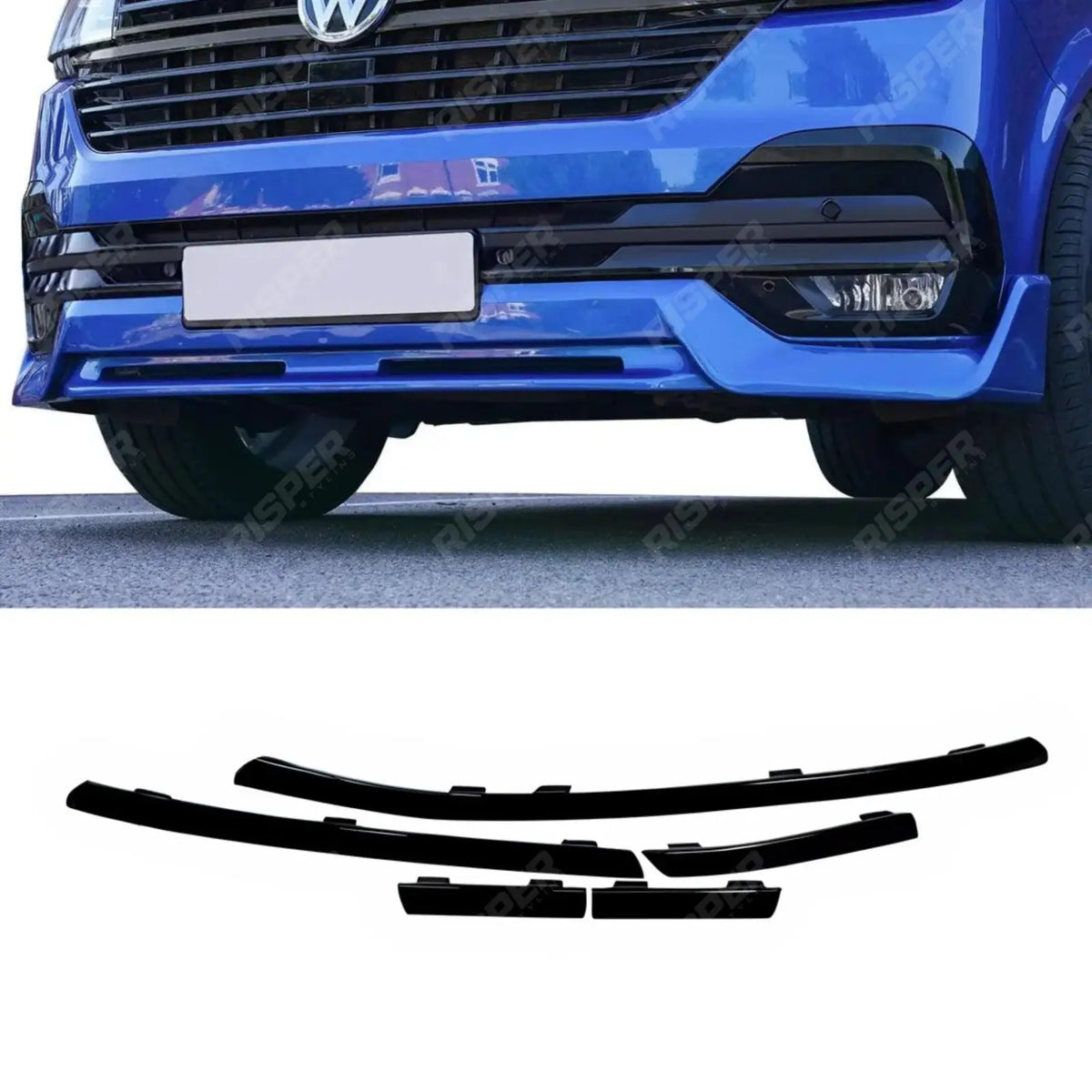 Transporter Front Bumper Lower 5PCS Grille Trim Inserts For VW T6.1 2019 - 2024