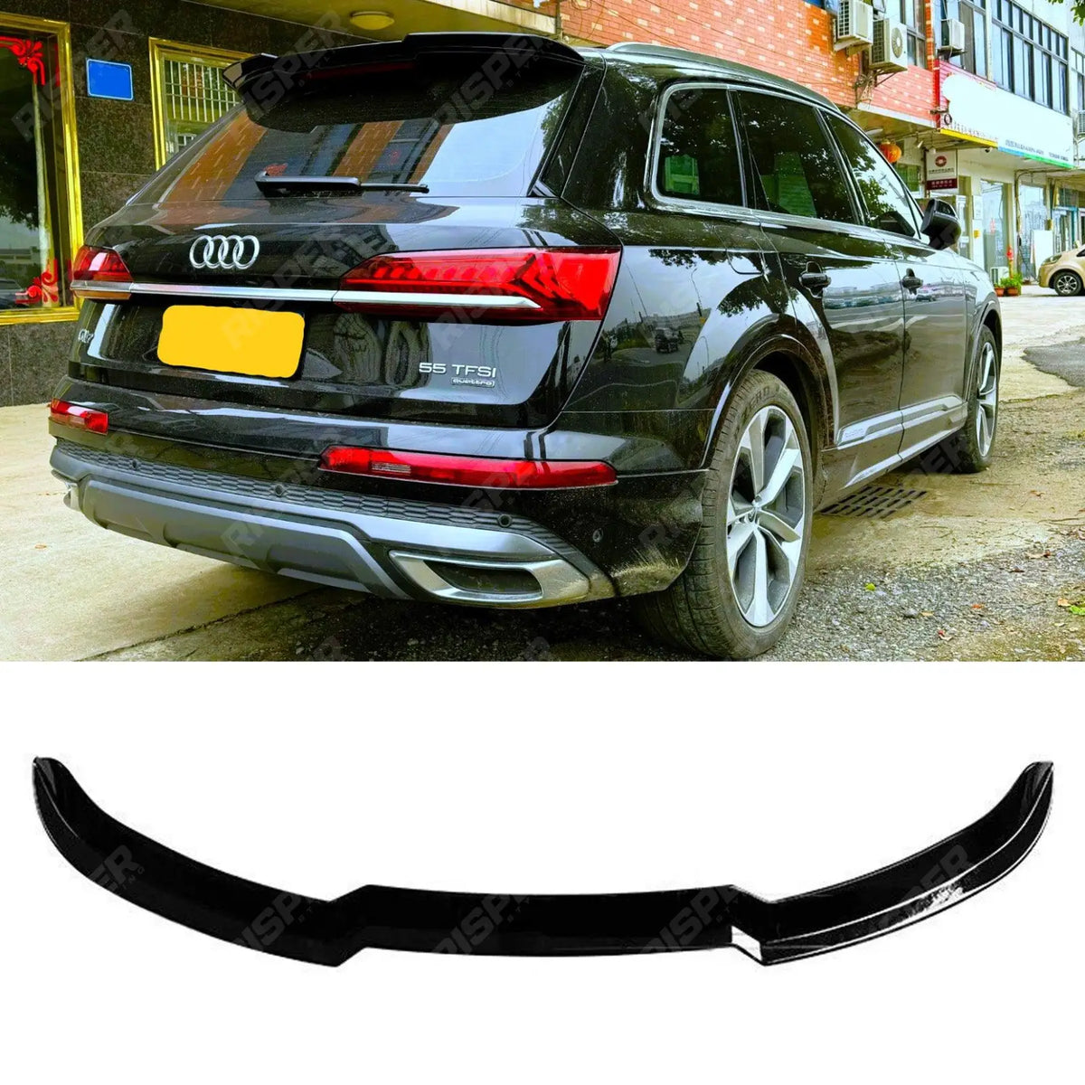 Upper Rear Spoiler in Gloss Black For Audi Q7 S-LINE 2016+