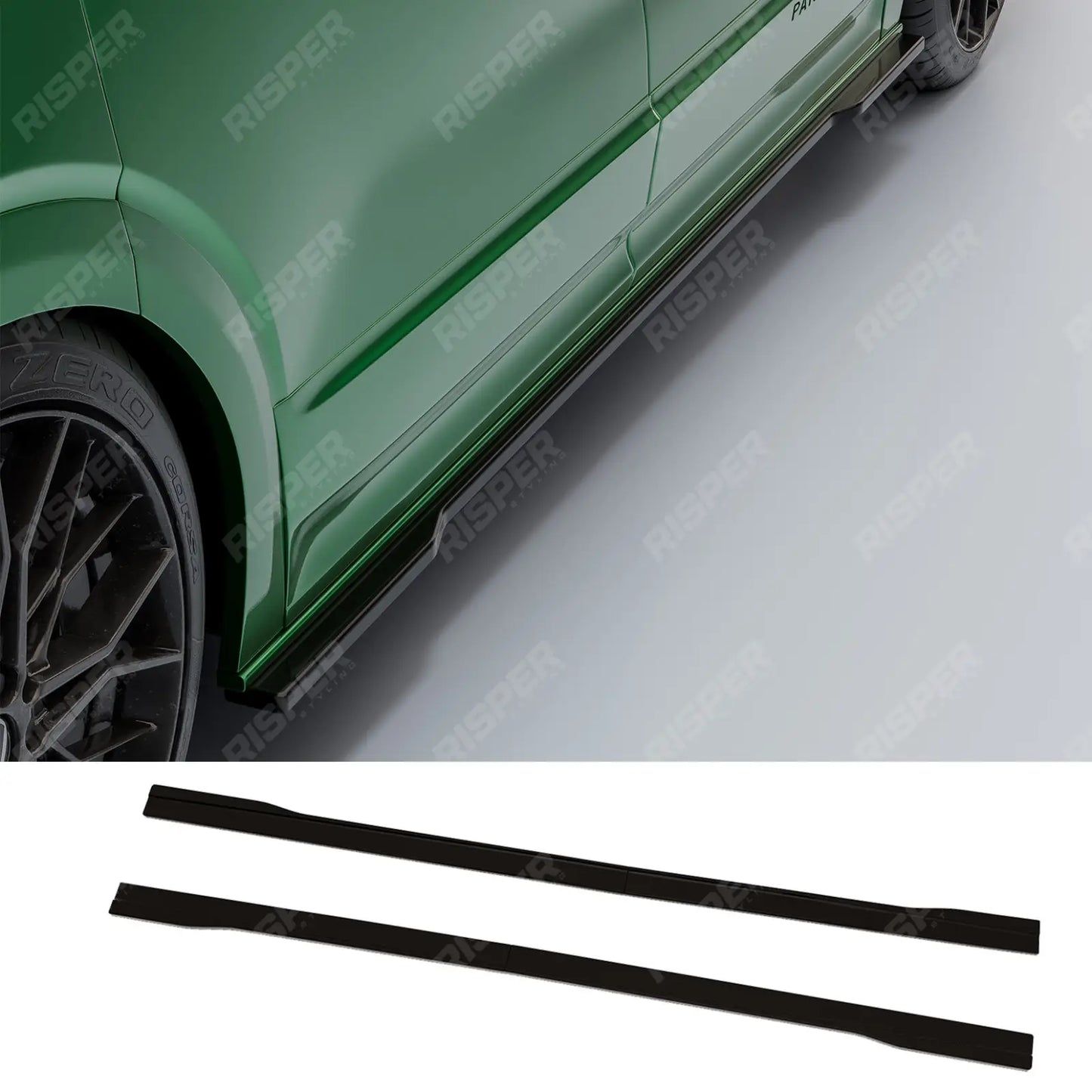 Volkswagen Transporter T7 2025+ LWB Side Skirt Splitters In Gloss Black
