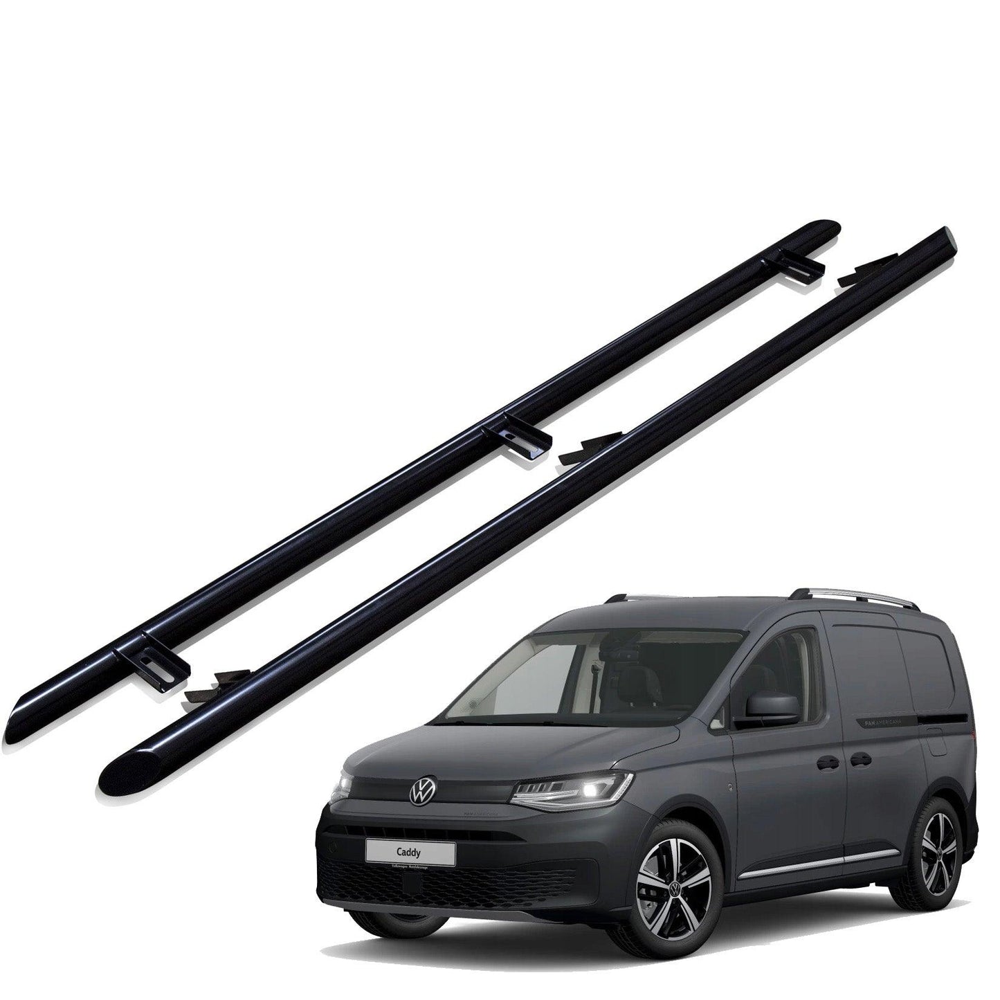 Vw Caddy 2021 On “ Side Bars Steps “ Angular Type “ Short Wheel Base “ Black “ 60mm - TMC Motorsport