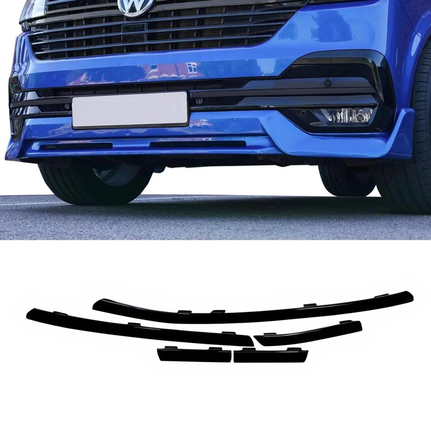 VW T6.1 2019 - 2024 Transporter Front Bumper Lower 5PCS Grille Trim Inserts