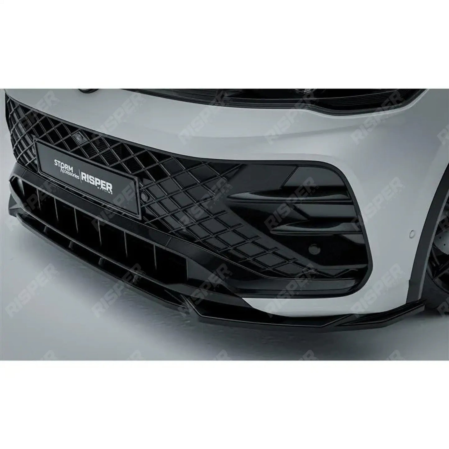 VW Tiguan R-Line MK3 2024 On Front Splitter In Gloss Black