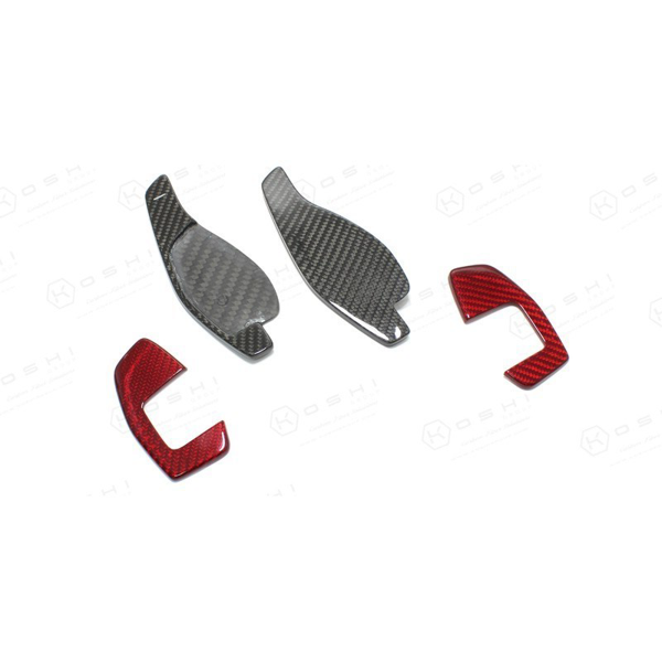 Audi RS3/RS4 Steering Wheel Paddle Shifters (2017-2018) Red - Carbon Fibre - TMC Motorsport