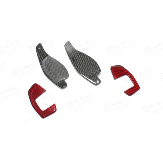 Audi RS3/RS4 Steering Wheel Paddle Shifters (2017-2018) Red - Carbon Fibre