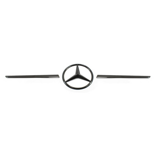 Mercedes Benz SLK R172 Front Logo Trims - Carbon Fibre