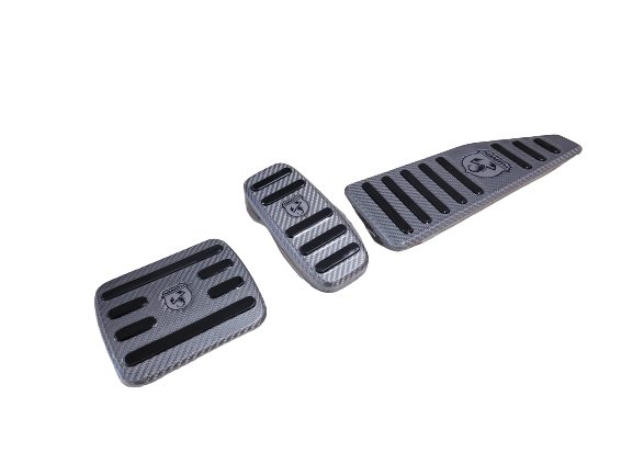 Genuine Abarth Silver Carbon Alutex Pedal Set - 500 Abarth Automatic - Unboxed (LHD) - TMC Motorsport