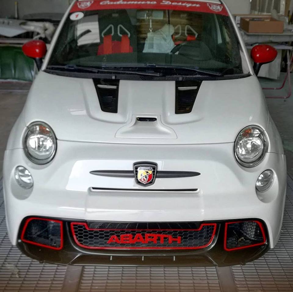 Abarth 595 Series 4 Front Bumper 2016 Biposto Look with Metal Grilles Biposto Look - Cadamuro - TMC Motorsport