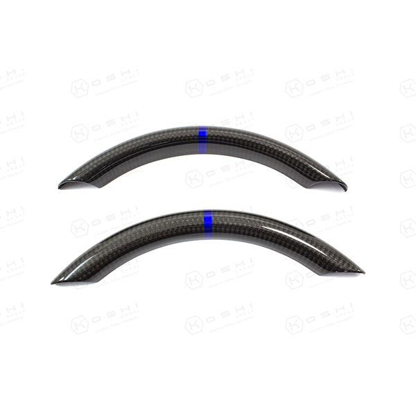 VW GOLF MK7 GTI/R Steering Wheel Upper Part Cover Blue Stripe - Carbon Fibre - TMC Motorsport