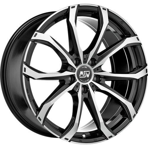 GLOSS BLACK FULL POLISHED MSW 48 BY OZ RACING SET OF 4 ALLOY WHEELS 18X8 5X114.3 ET45 FOR TOYOTA GR YARIS