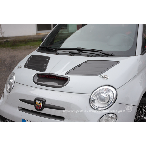Abarth 500 / 595 / 695 Pista Bonnet with Carbon Air Intakes - Cadamuro - TMC Motorsport