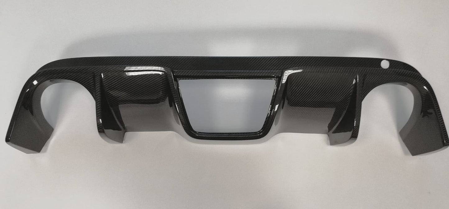 Abarth 500 / 595 / 695 Biposto Style Carbon Fibre Rear Diffuser + Abarth Style Grille (For Cadamuro & Original Biposto Bumper) - Cadamuro - TMC Motorsport