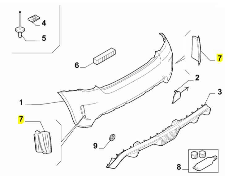 Genuine Abarth Grille, Rear Bumper - 500 Abarth - TMC Motorsport